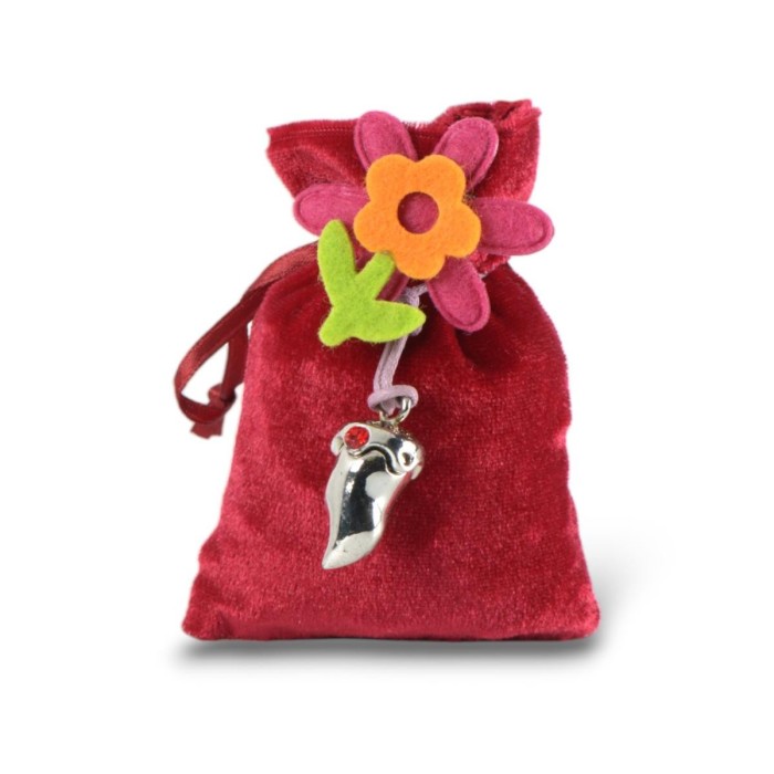 SACCHETTO PROFUMATO VANIGLIA BORDO' CORNO ARGENTATO